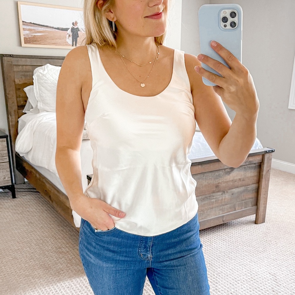 ASOS Design Silky Sleeveless Blouse Top Cream